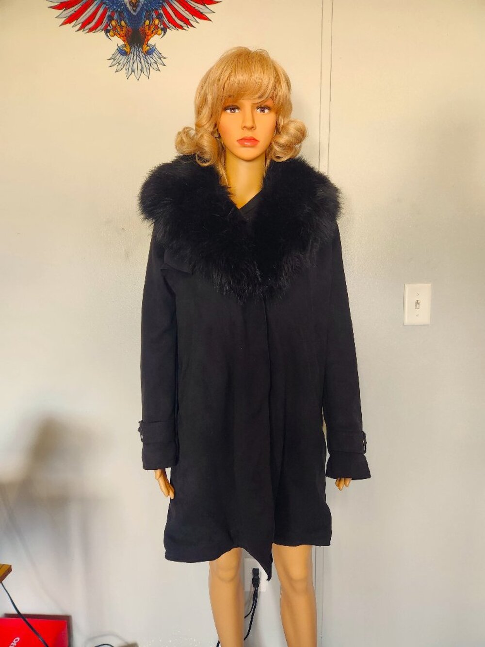 #770 Polyester/faux fur coat
